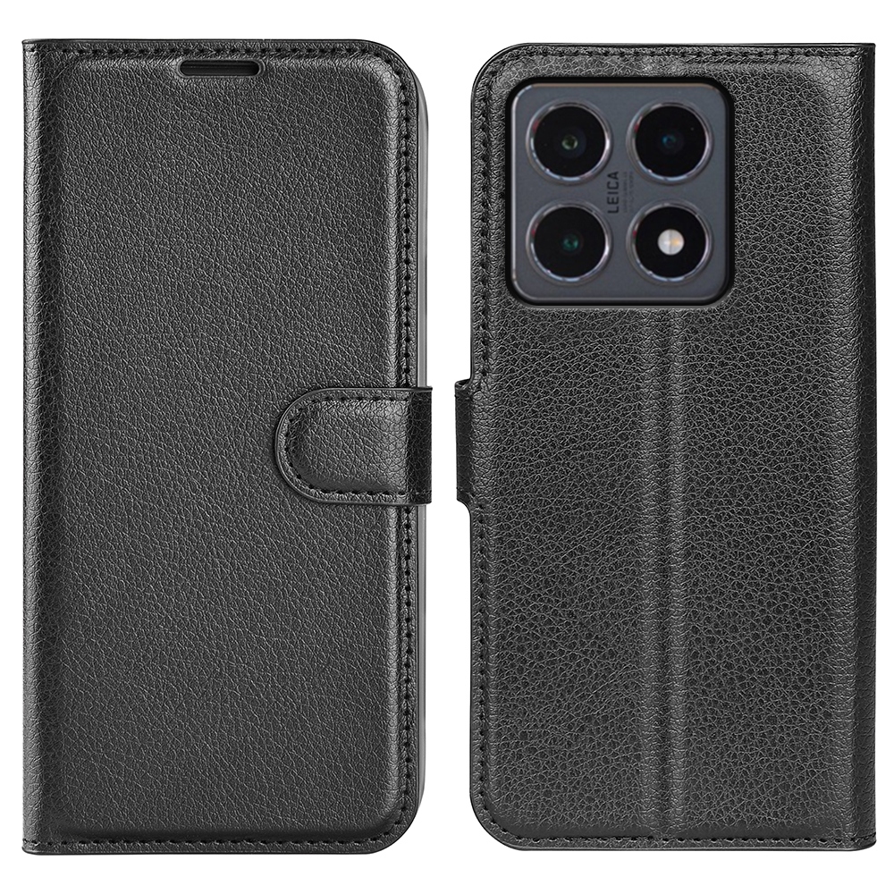 Litchi knižkové puzdro na Xiaomi 15T - čierne