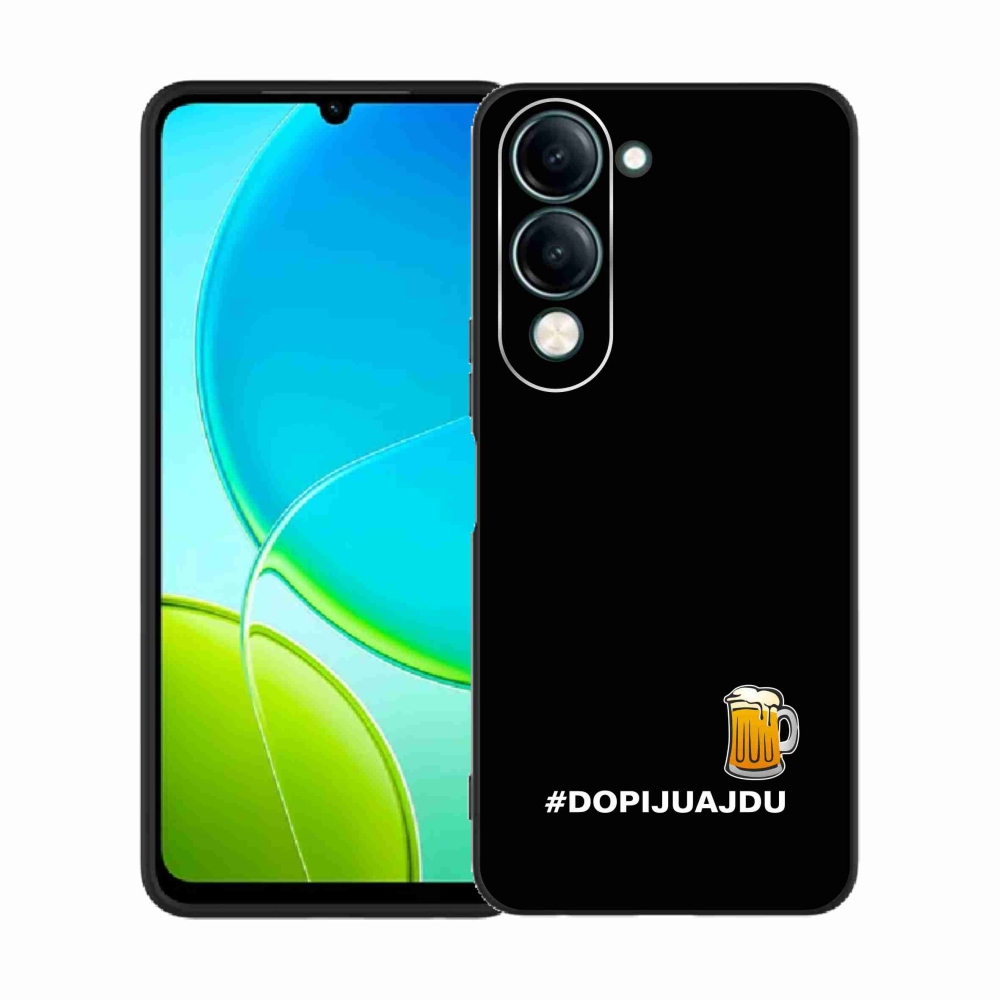 Gélový kryt mmCase na Vivo Y29s 5G - pivný motív 1 čierne pozadie