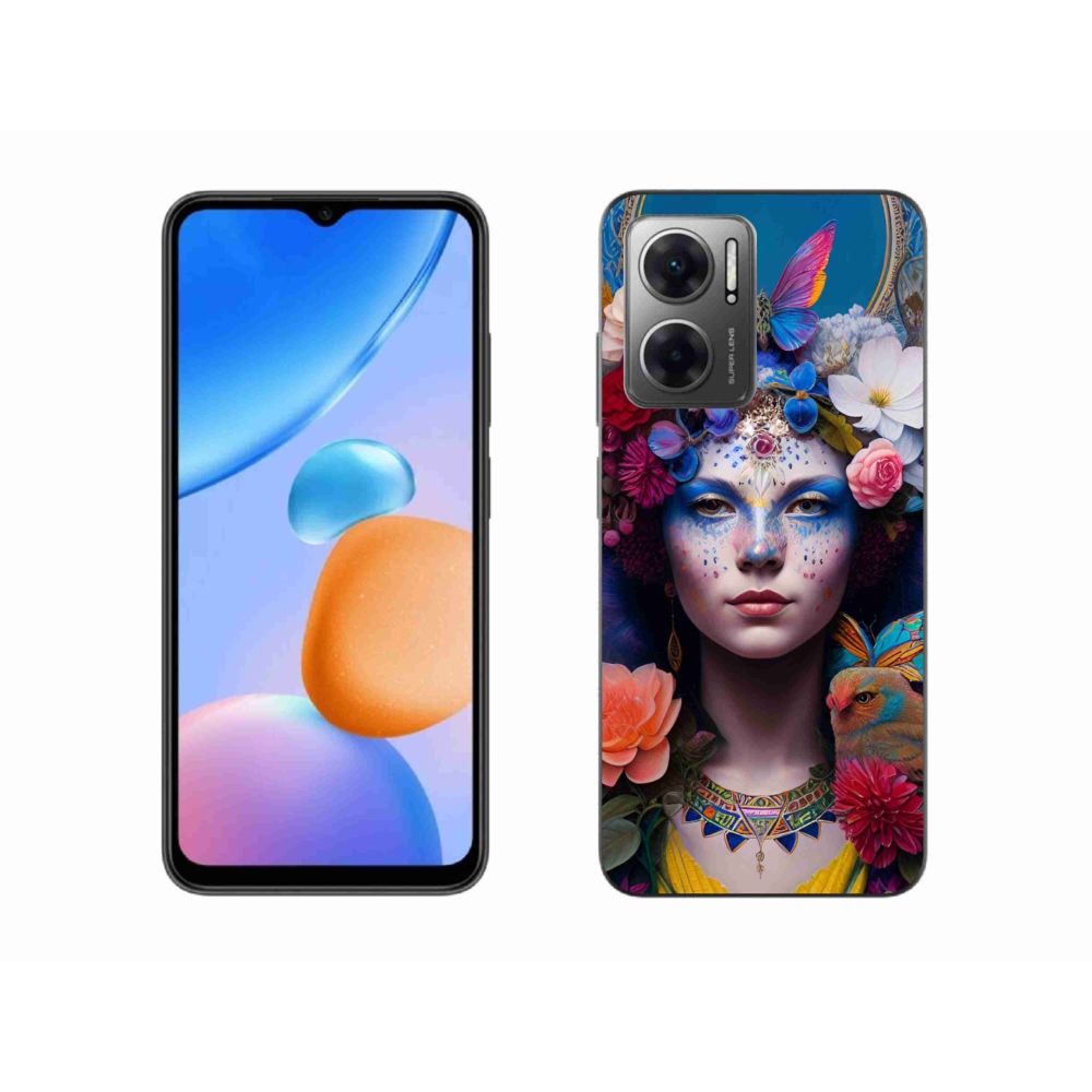 Gélový kryt mmCase na Xiaomi Redmi 10 5G - žena s kvetinami