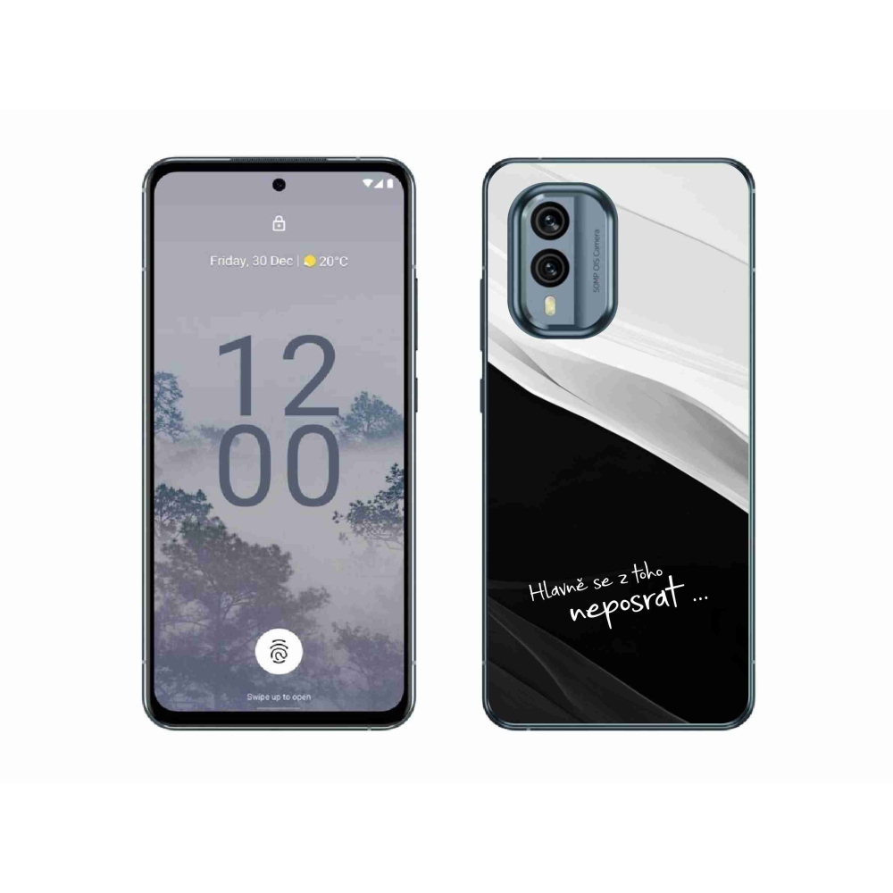 Gélový kryt mmCase na Nokia X30 5G - vtipný text 13 čiernobiele pozadie