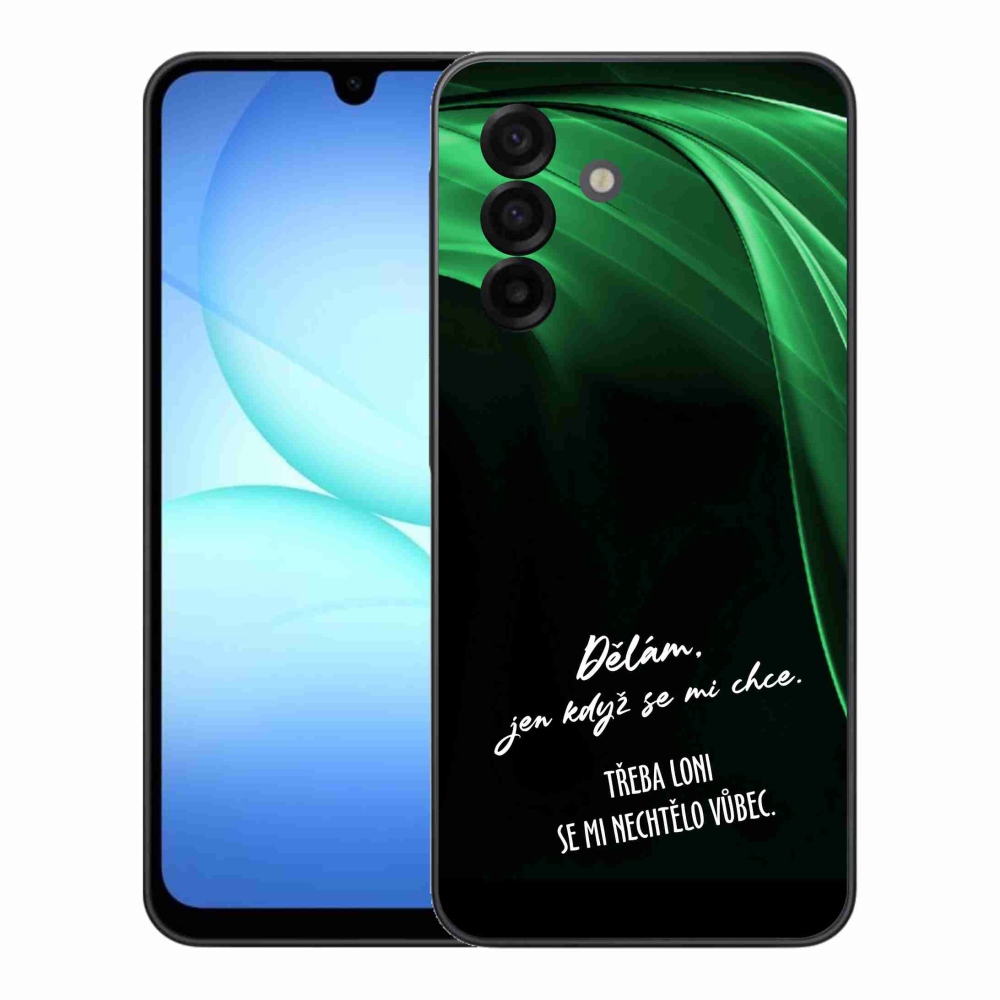 Gélový kryt mmCase na Samsung Galaxy A17 4G/5G - vtipný text 12 čierne pozadie
