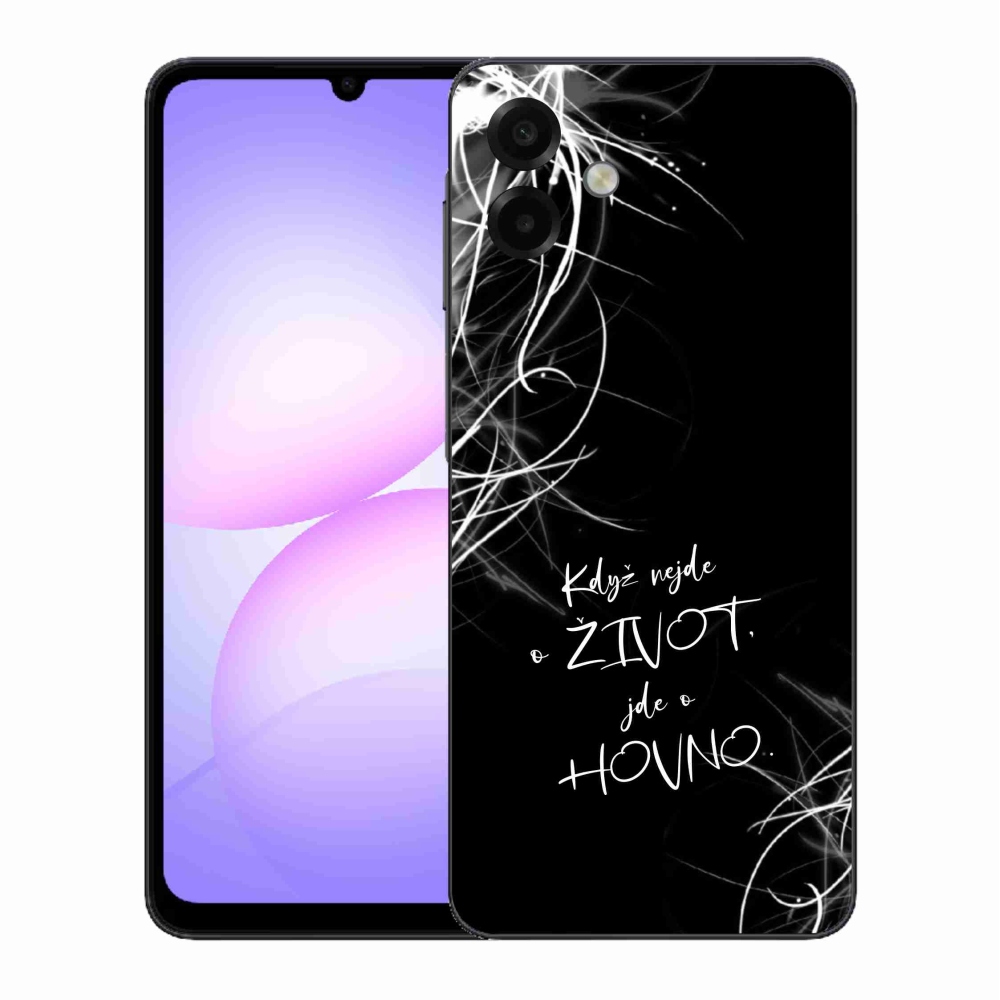 Gélový kryt mmCase na Samsung Galaxy A07 4G - vtipný text 16 čierne pozadie