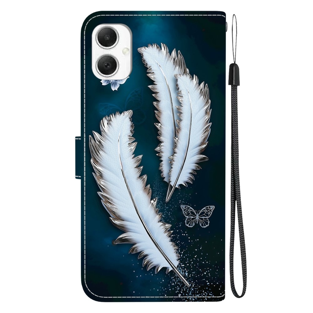 Versatile knižkové púzdro na Samsung Galaxy A06 4G - biela pierka