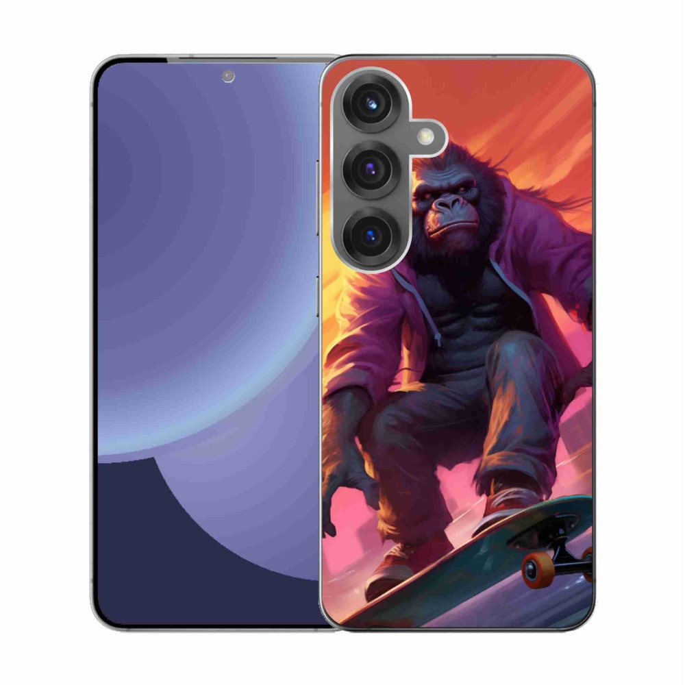 Gélový kryt mmCase na Samsung Galaxy S25 - gorila na skateboarde