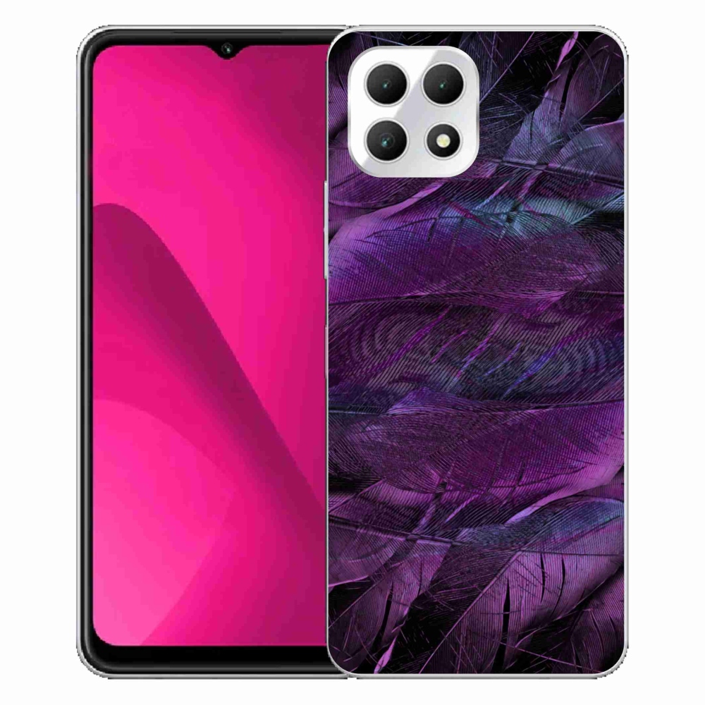 Gélový kryt mmCase na T-Mobile T Phone 2 - fialové pierka