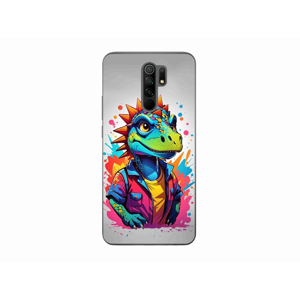 Gelový kryt mmCase na Xiaomi Redmi 9 - barevný dinosaurus