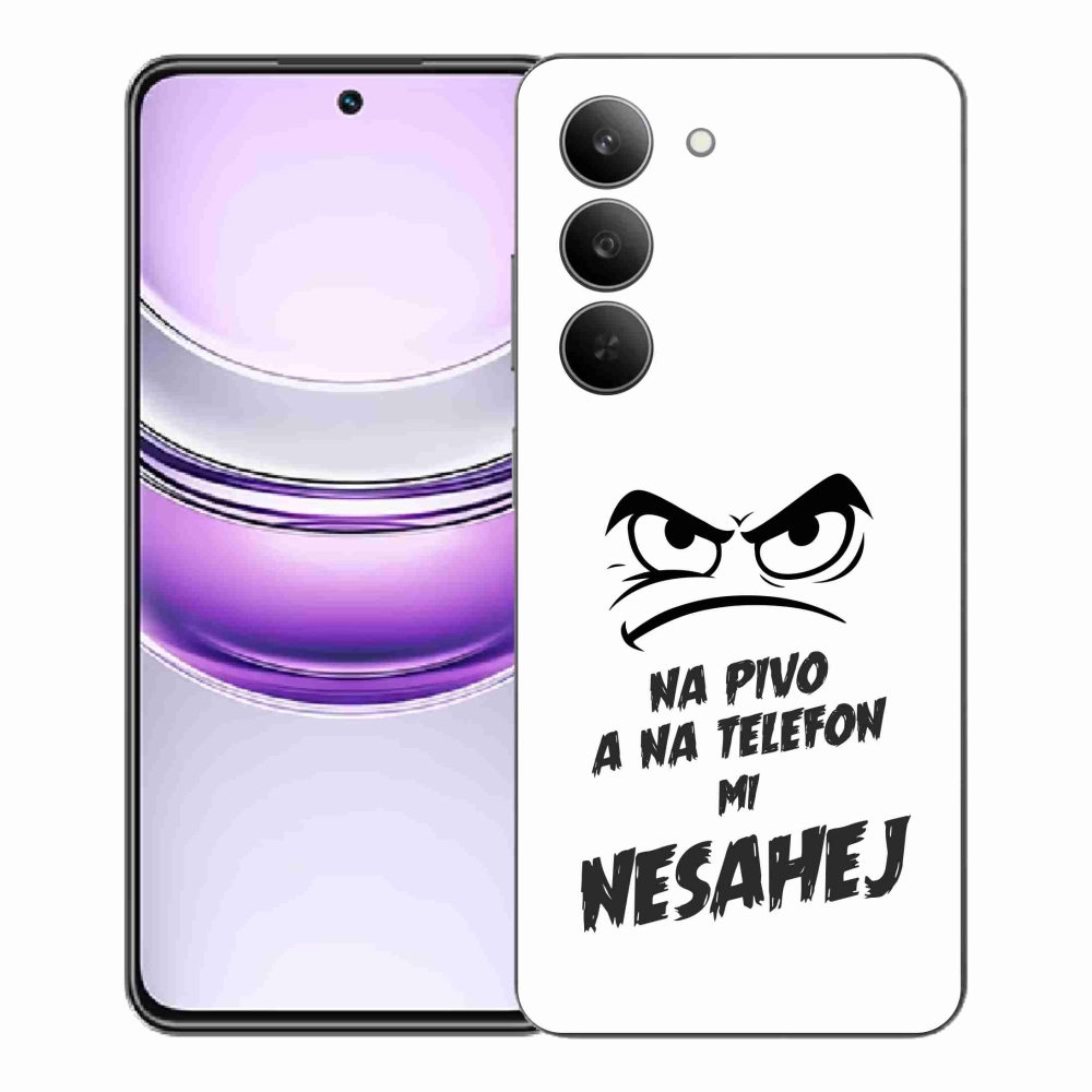 Gélový kryt mmCase na Realme 14x 5G - pivný motív 2 biele pozadie