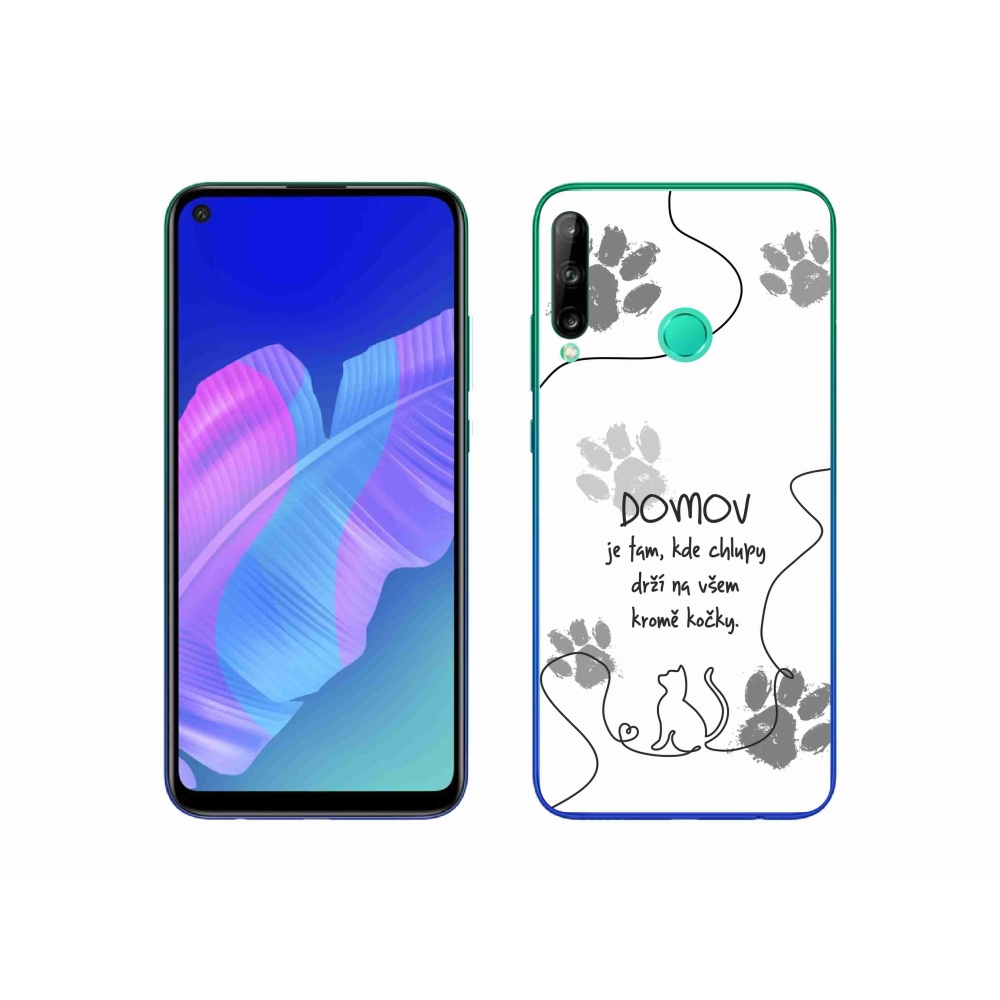 Gélový kryt mmCase na Huawei P40 Lite E - mačacie motív biele pozadie