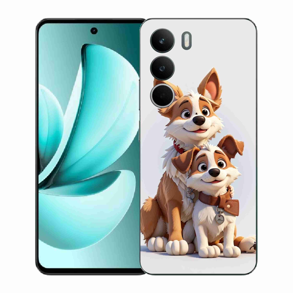 Gélový kryt mmCase na Realme C71 - kreslenie psy