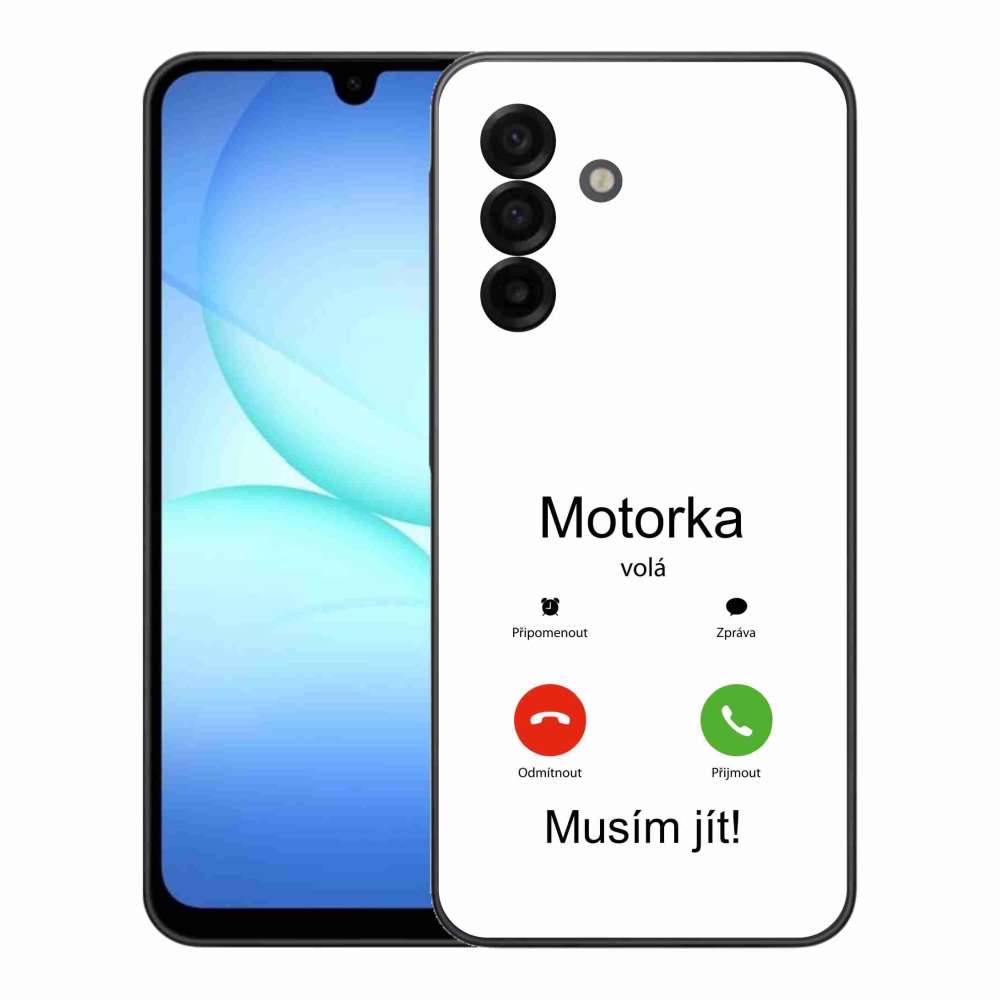 Gélový kryt mmCase na Samsung Galaxy A17 4G/5G - motorka volá biele pozadie