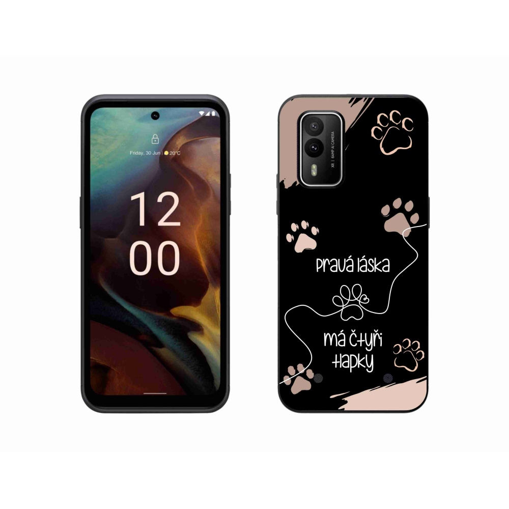 Gélový kryt mmCase na Nokia XR21 - psí motív 1 čierne pozadie