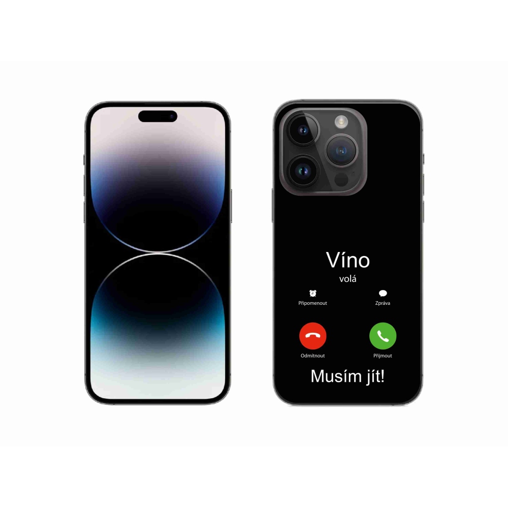 Gélový kryt mmCase na iPhone 14 Pro 6.1 - víno volá čierne pozadie