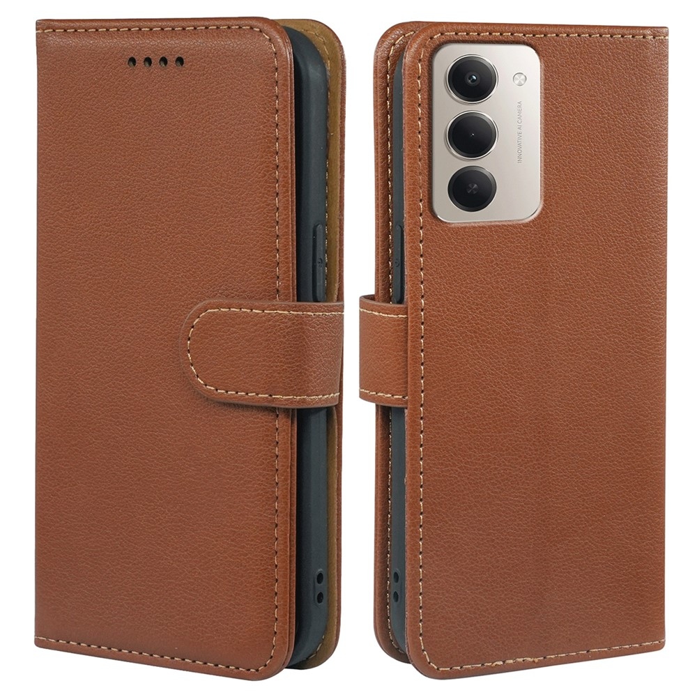Clasp knižkové púzdro na Xiaomi Redmi 15 5G (169mm) - hnedé