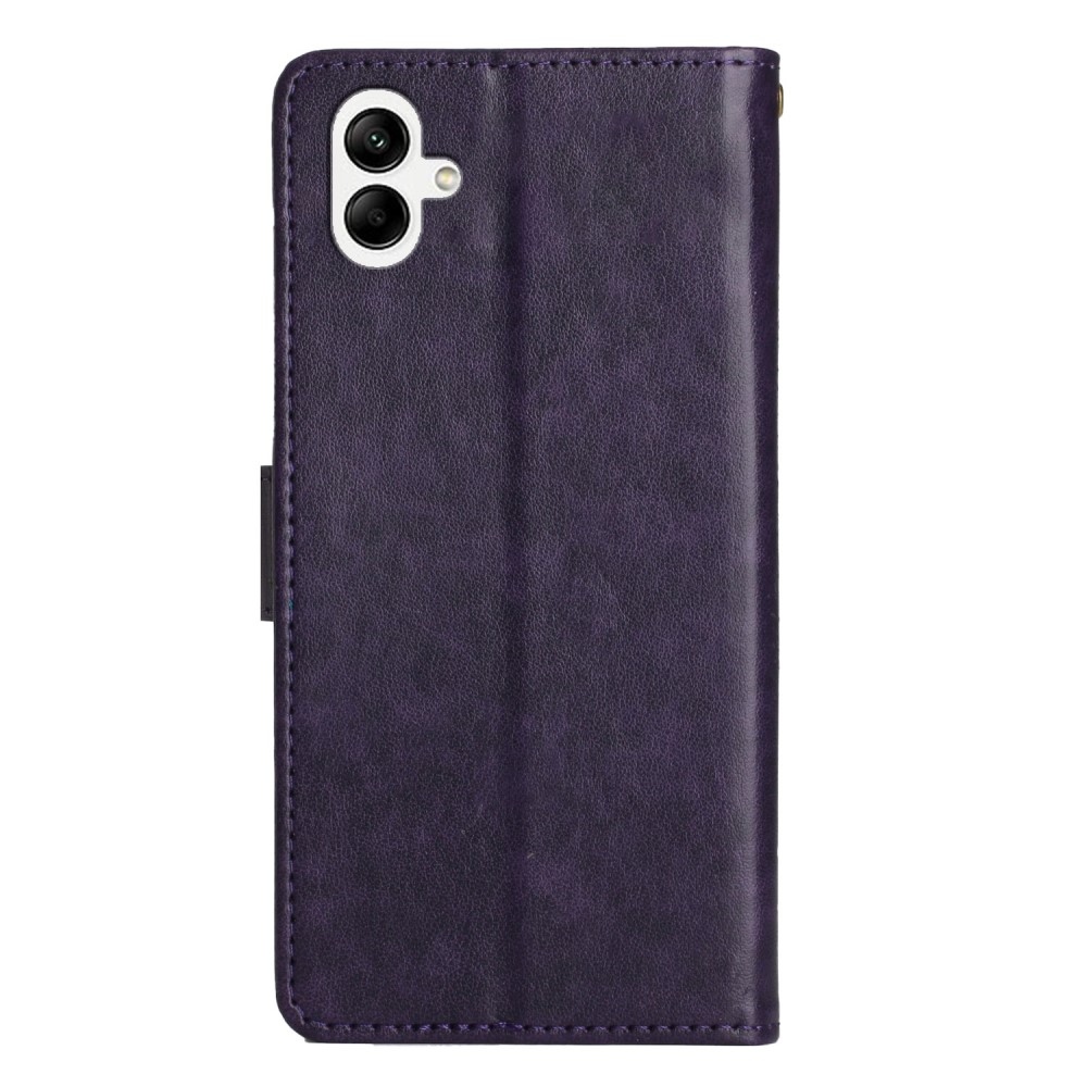 Flowers knižkové púzdro na Samsung Galaxy A06 4G - tmavofialové