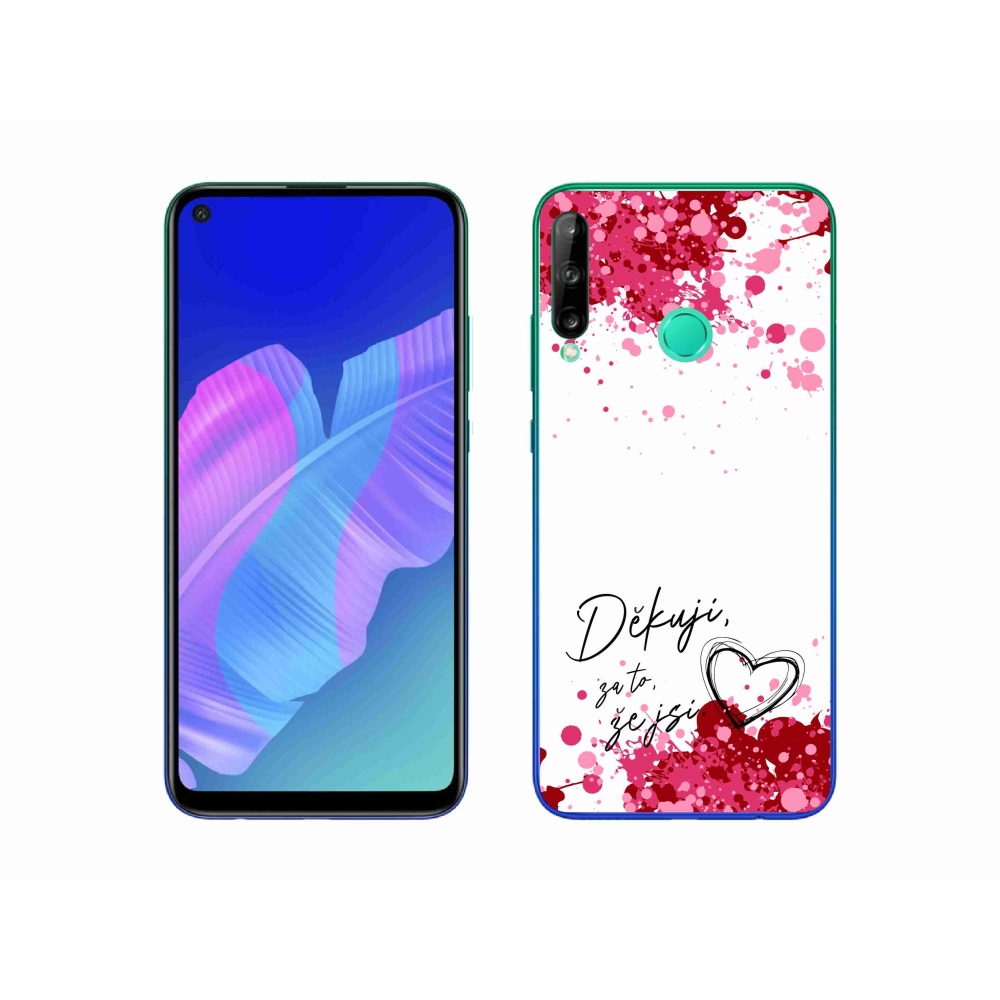 Gélový kryt mmCase na Huawei P40 Lite E - zamilovaný text 2 biele pozadie
