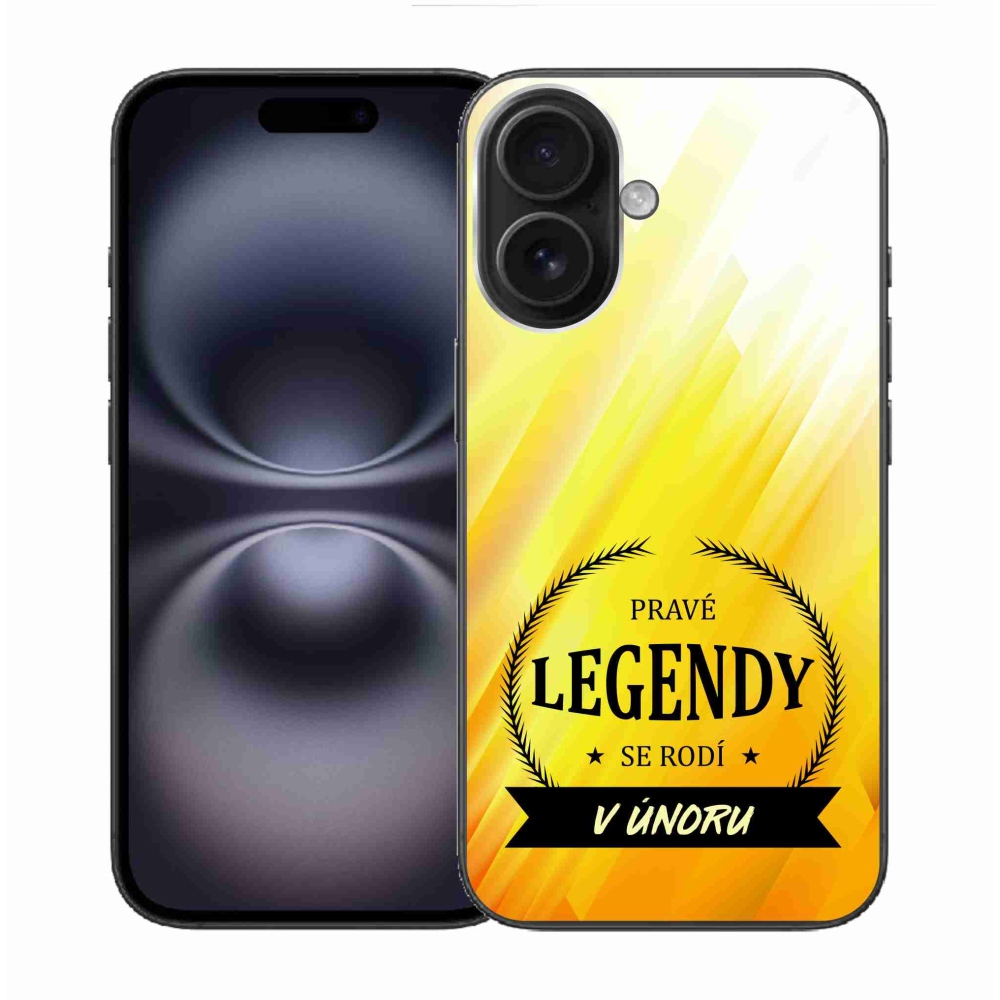 Gélový kryt mmCase na iPhone 16 - legendy vo februári žlté pozadie