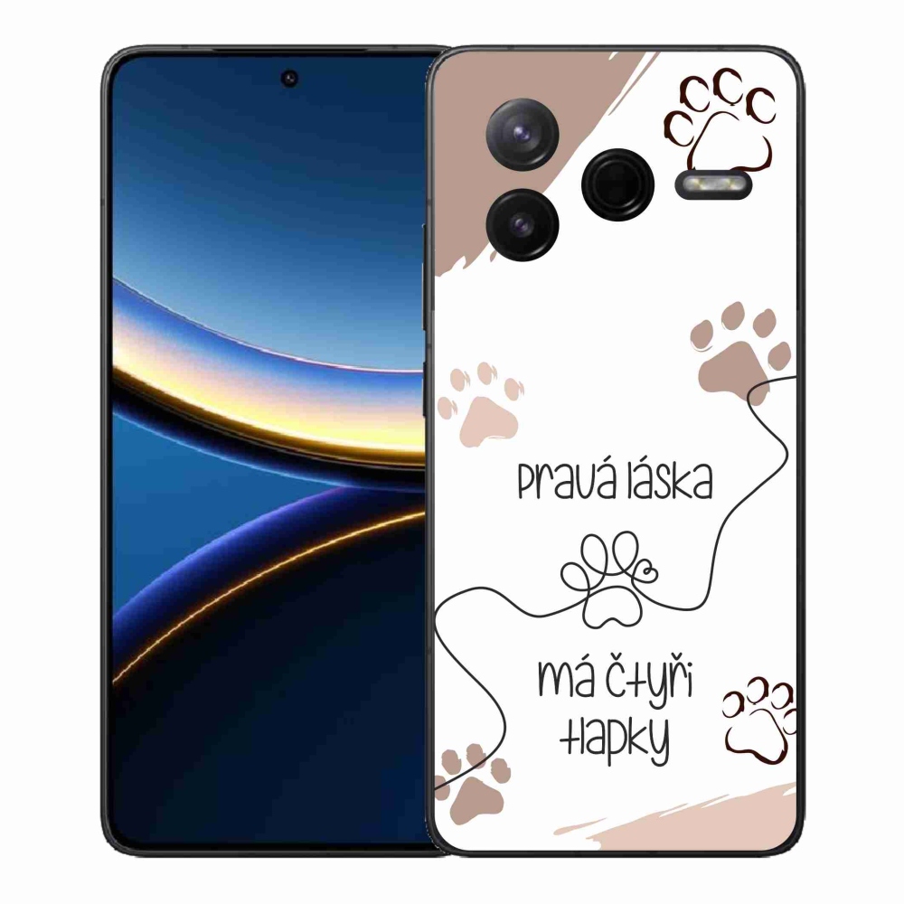 Gélový kryt mmCase na Xiaomi Poco F7 Pro - psí motív 1 biele pozadie