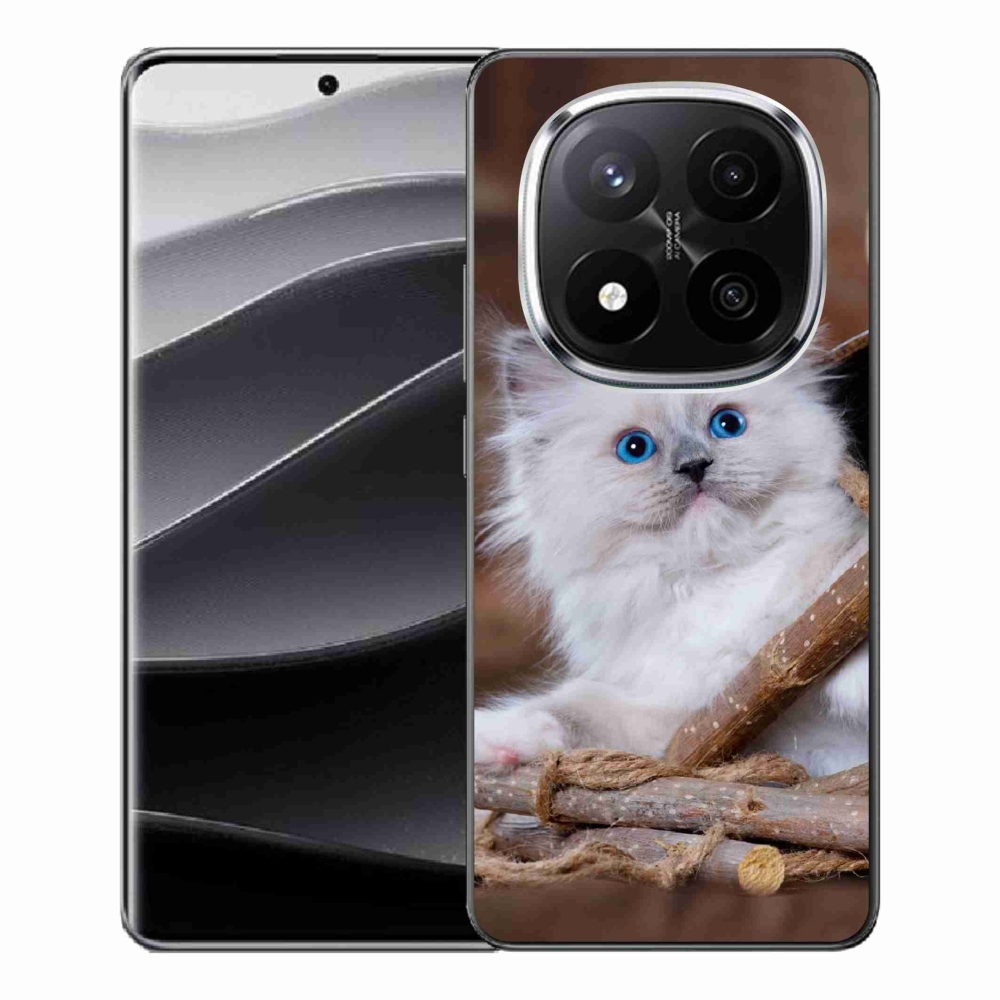 Gélový kryt mmCase na Xiaomi Redmi Note 14 Pro+ 5G - biele mačiatko