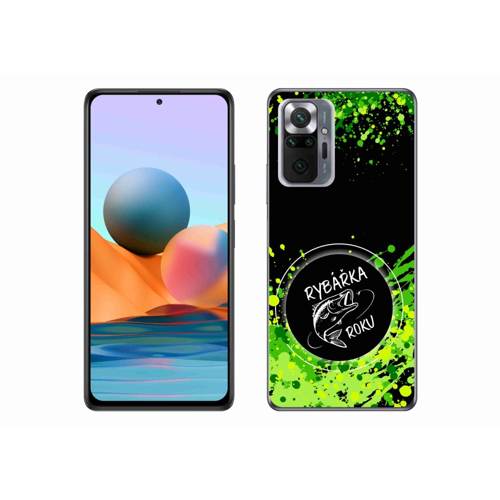 Gélový kryt mmCase na Xiaomi Redmi Note 10 Pro - rybárka roku čierne pozadie