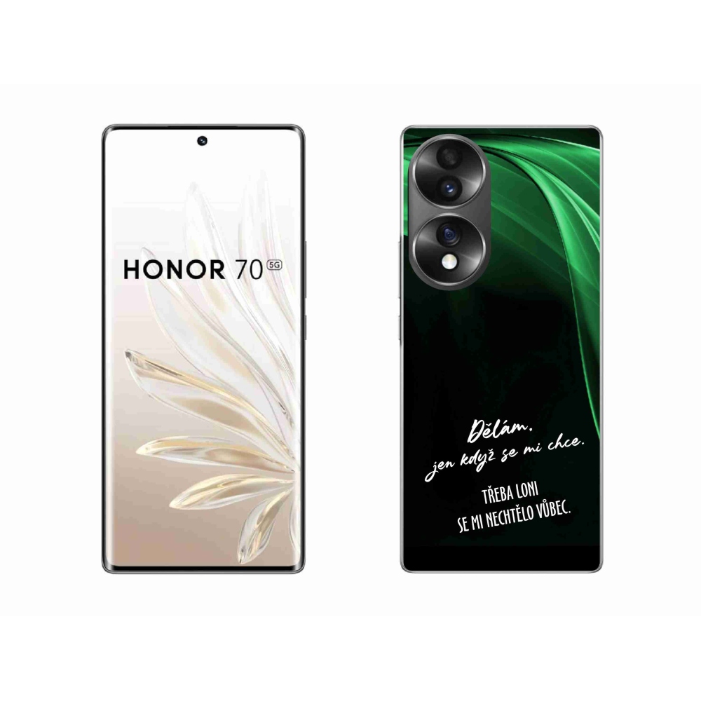 Gélový kryt mmCase na Honor 70 - vtipný text 12 čierne pozadie