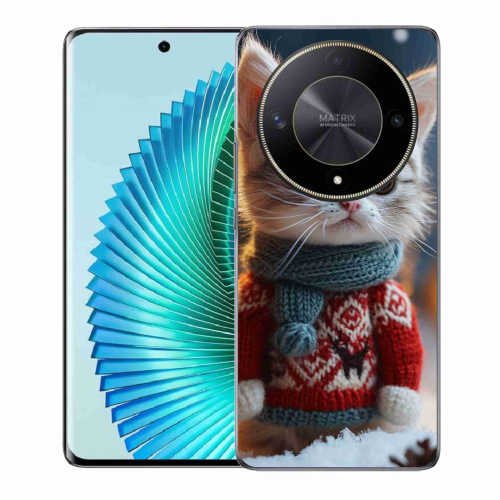 Gélový kryt mmCase na Honor Magic 6 Lite 5G - mačiatko vo svetri