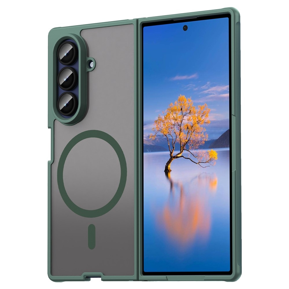 Case matný gélový obal s MagSafe na Samsung Galaxy Z Fold7 5G - zelený