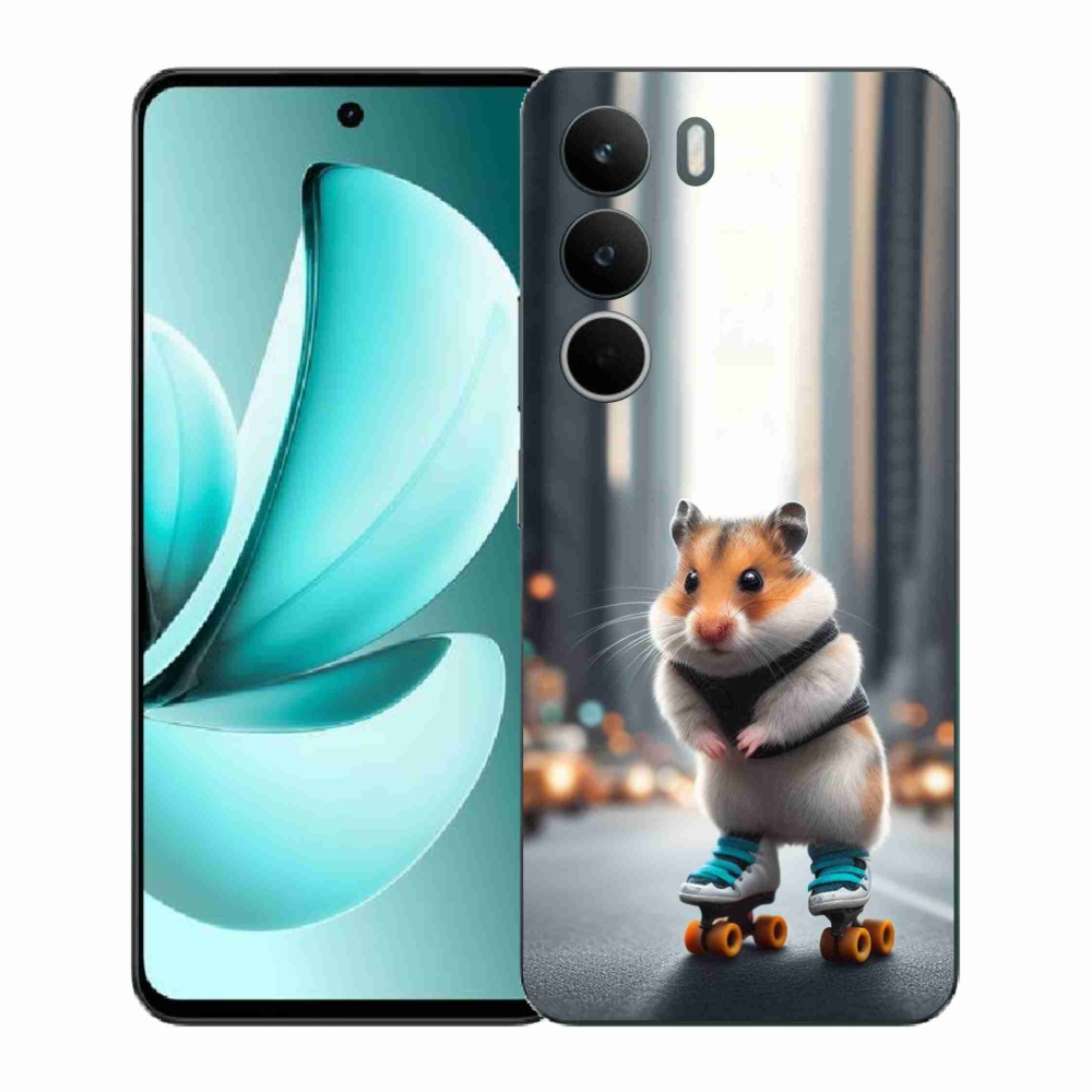 Gélový kryt mmCase na Realme C71 - škrečok na korčuliach