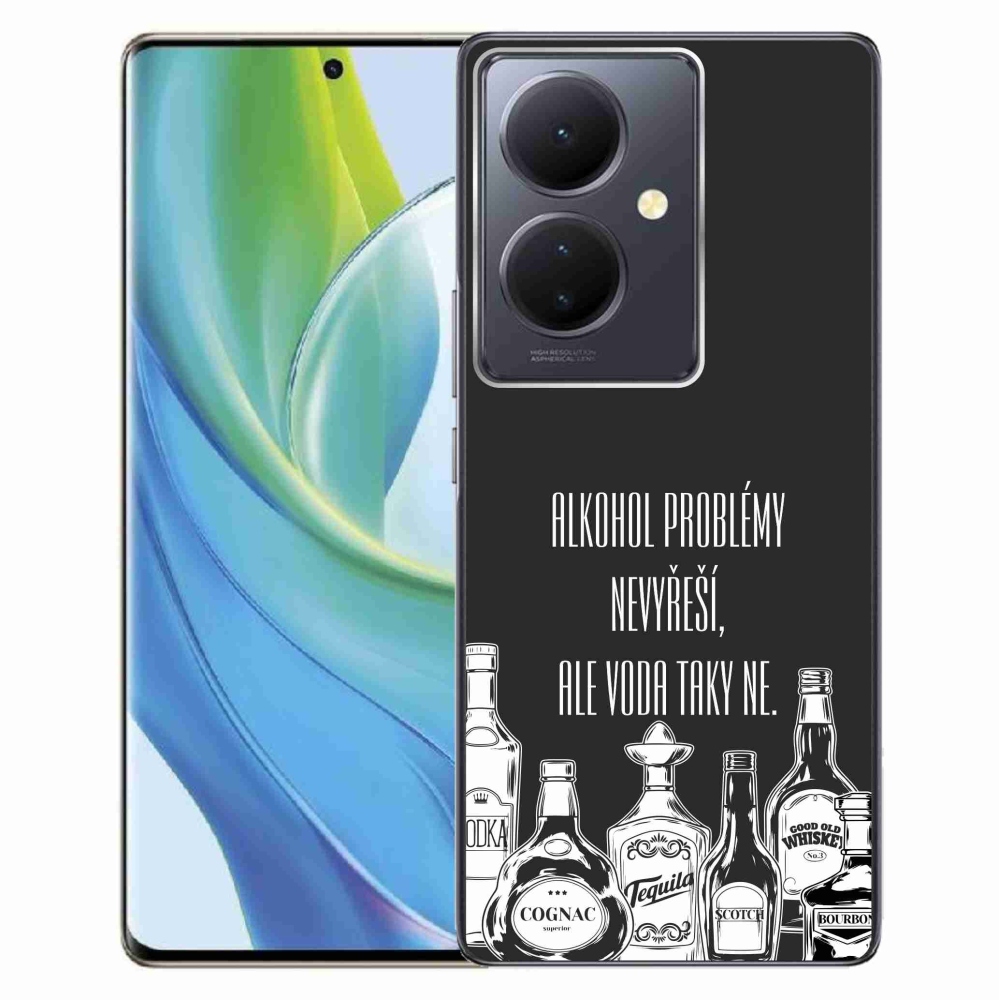 Gélový kryt mmCase na Vivo V29 Lite 5G - vtipný text čierne pozadie