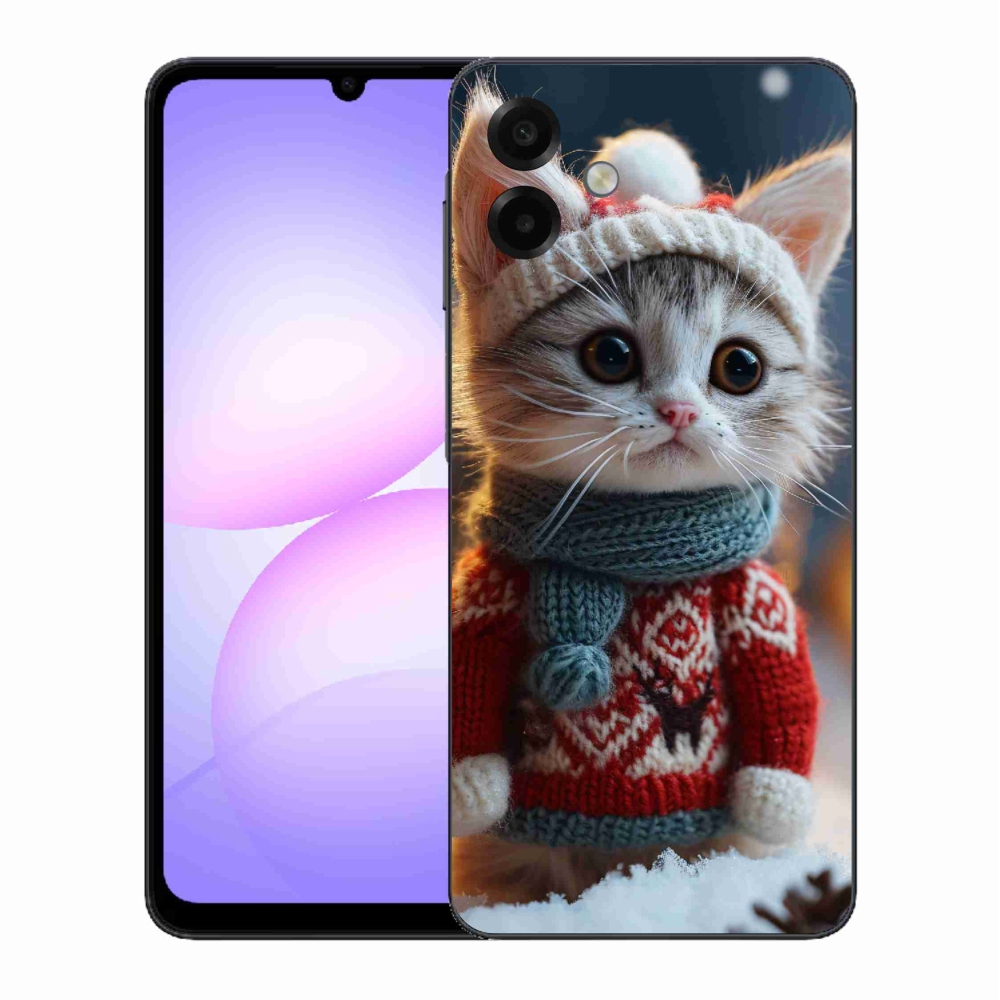 Gélový kryt mmCase na Samsung Galaxy A07 4G - mačiatko vo svetri