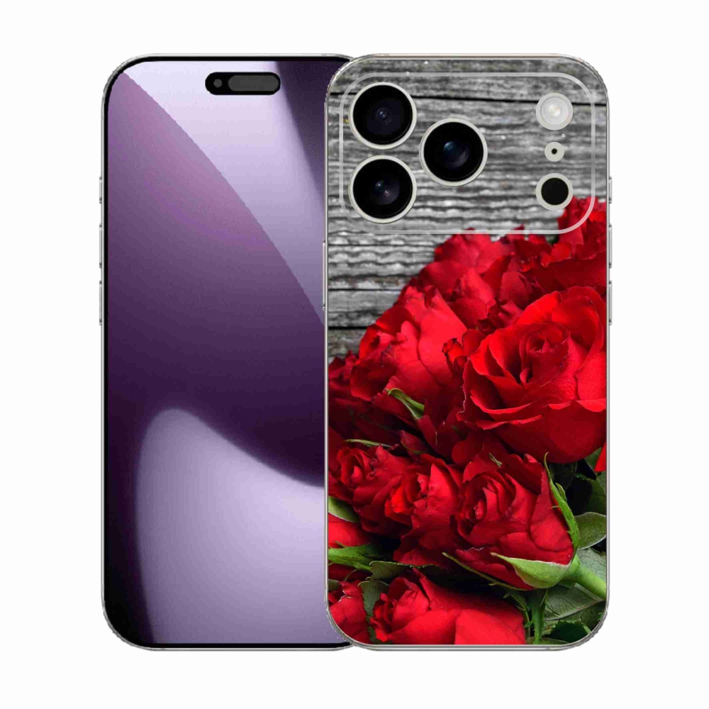 Gélový kryt mmCase na iPhone 17 Pro - červené ruže