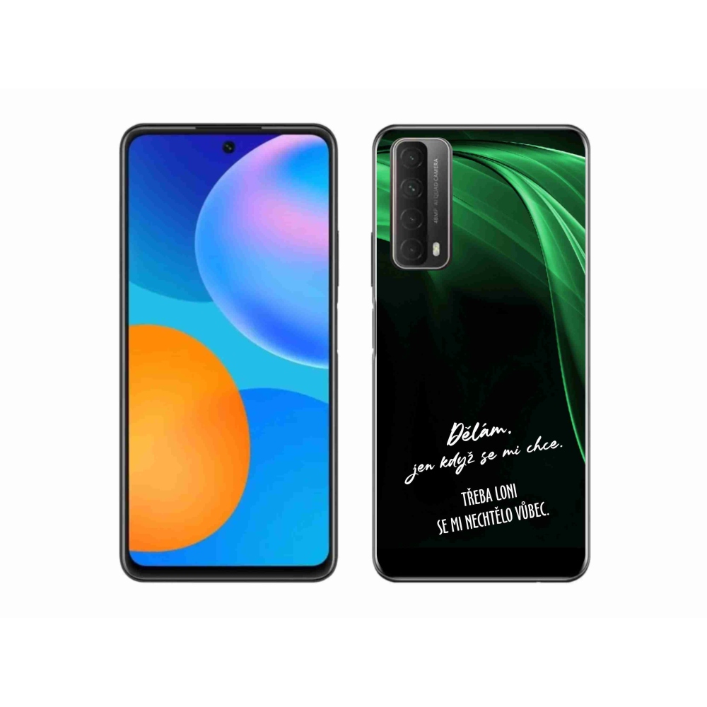 Gélový kryt mmCase na Huawei P Smart (2021) - vtipný text 12 čierne pozadie