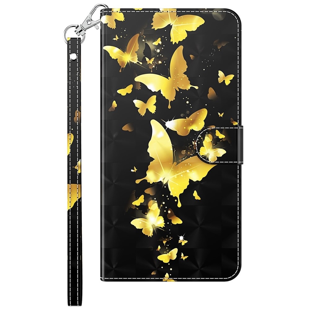 Print knižkové púzdro na Samsung Galaxy A15 4G/5G - zlatí motýle