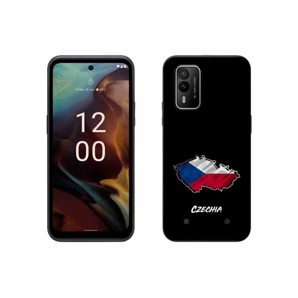 Gélový kryt mmCase na Nokia XR21 - Czechia čierne pozadie