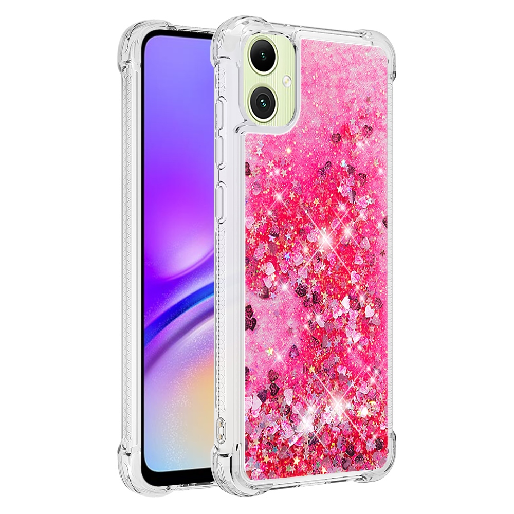 Glitter presýpacie gélový obal na Samsung Galaxy A07 4G - ružový/srdiečka