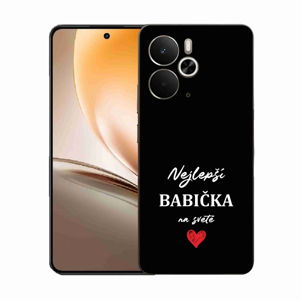 Gélový kryt mmCase na Realme 14 5G - najlepšia babička 1 čierne pozadie