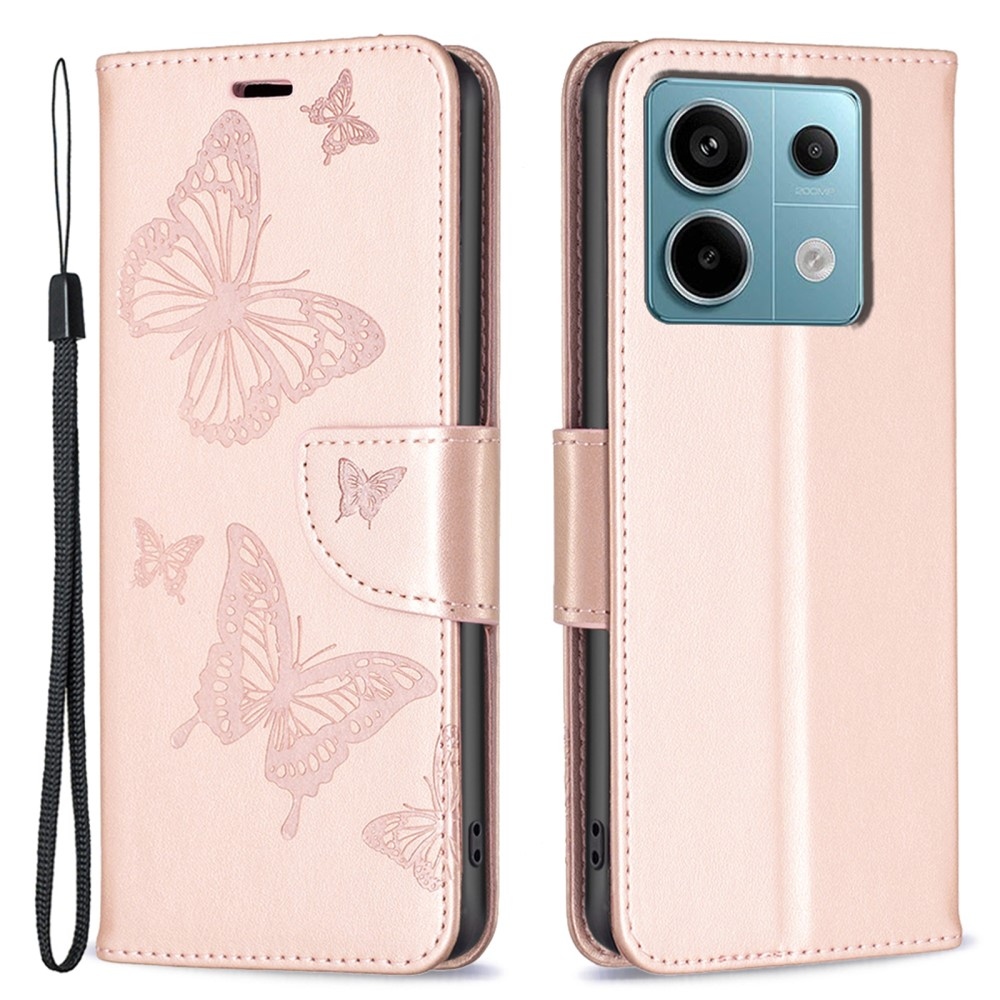 Butterfly knižkové púzdro na Xiaomi Redmi Note 13 Pro 4G/Poco M6 Pro - ružovozlaté