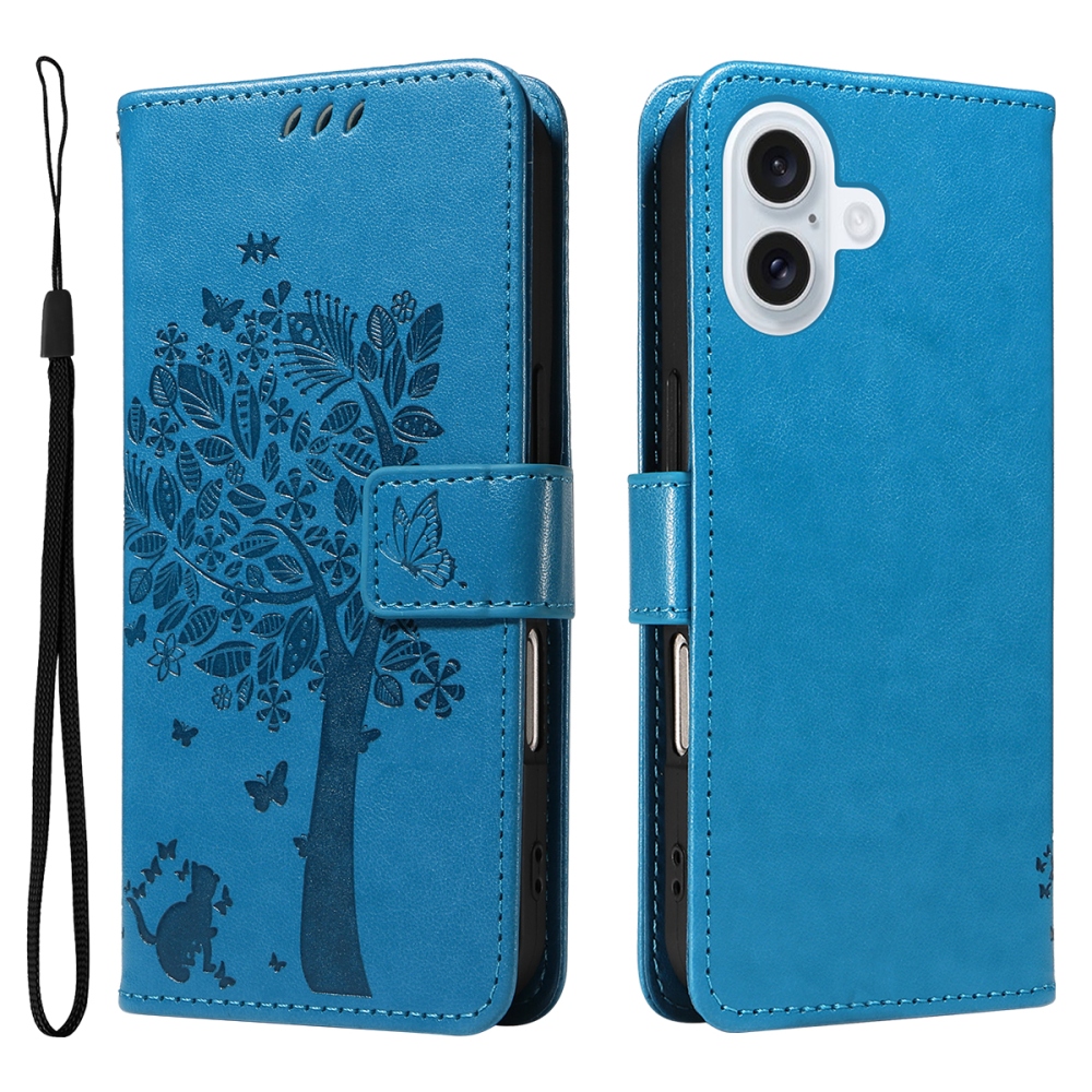 Trees knižkové púzdro na iPhone 17 - modré