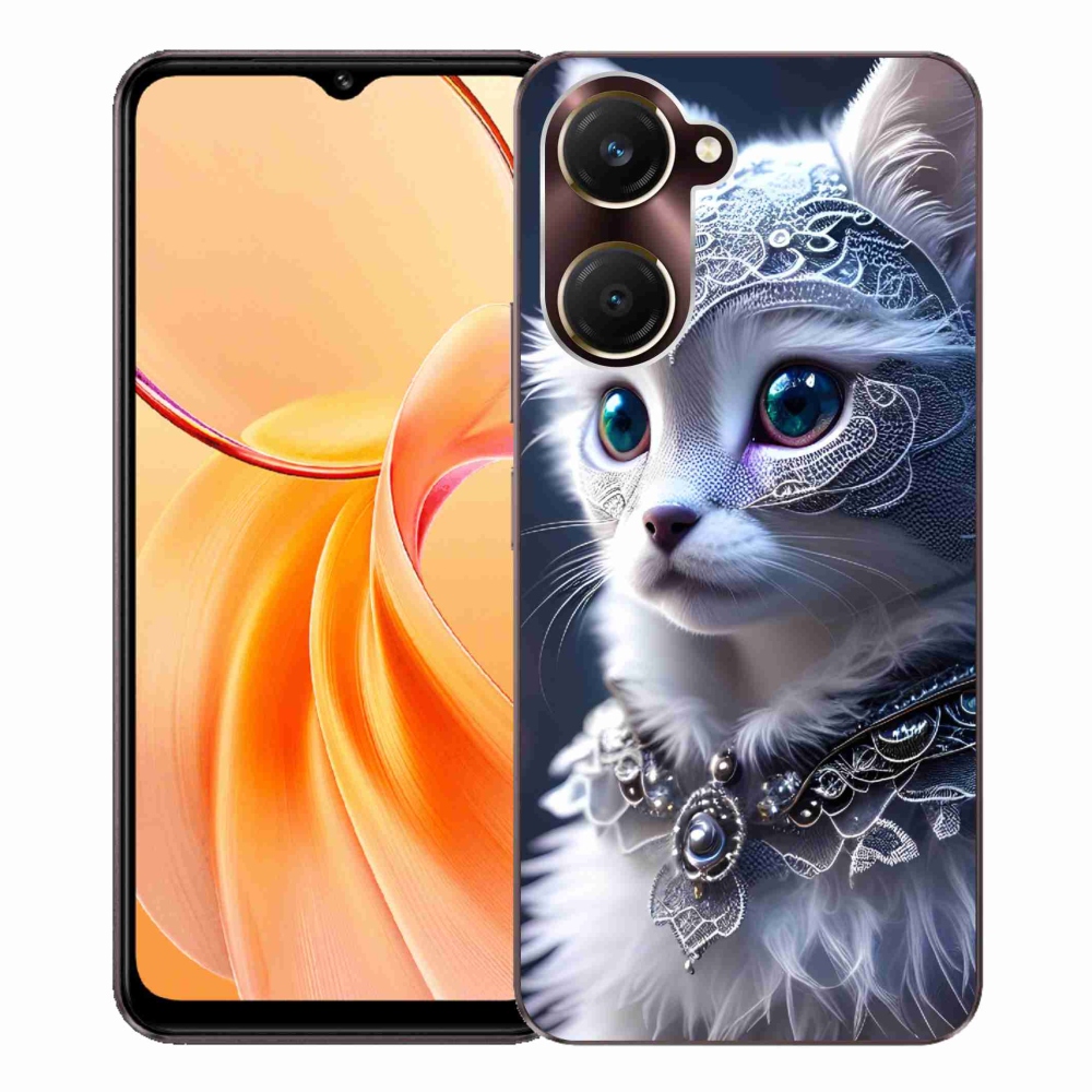 Gélový kryt mmCase na Vivo Y28s 5G - biela mačka