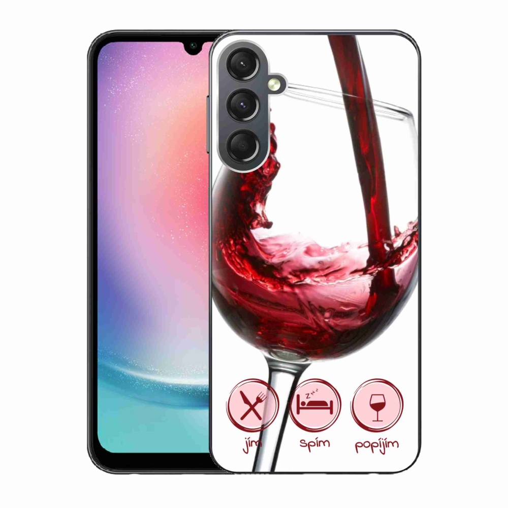 Gélový obal mmCase na Samsung Galaxy A24 - pohár vína červené