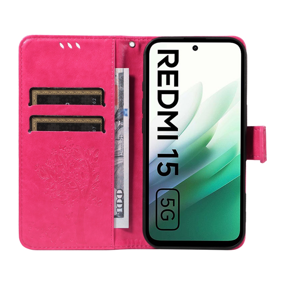 Trees knižkové púzdro na Xiaomi Redmi 15 4G (171mm) - rose