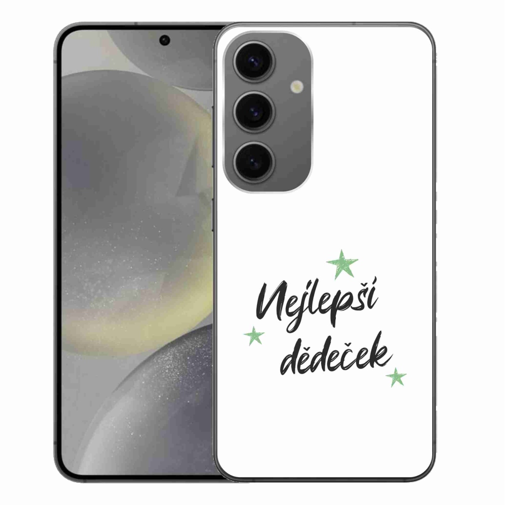 Gélový kryt mmCase na Samsung Galaxy S24+ - najlepší dedko 2 biele pozadie