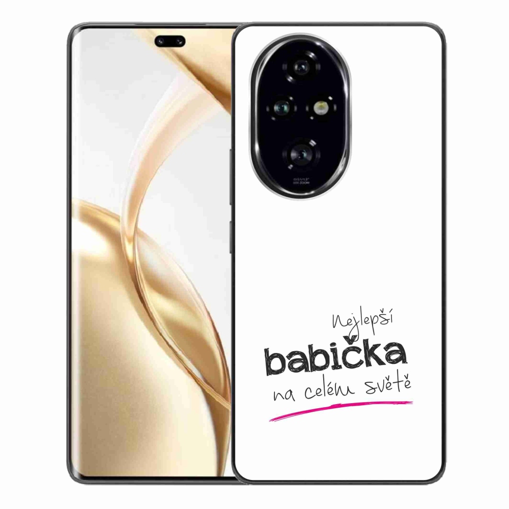 Gélový kryt mmCase na Honor 200 Pro 5G - najlepšia babička 4 biele pozadie
