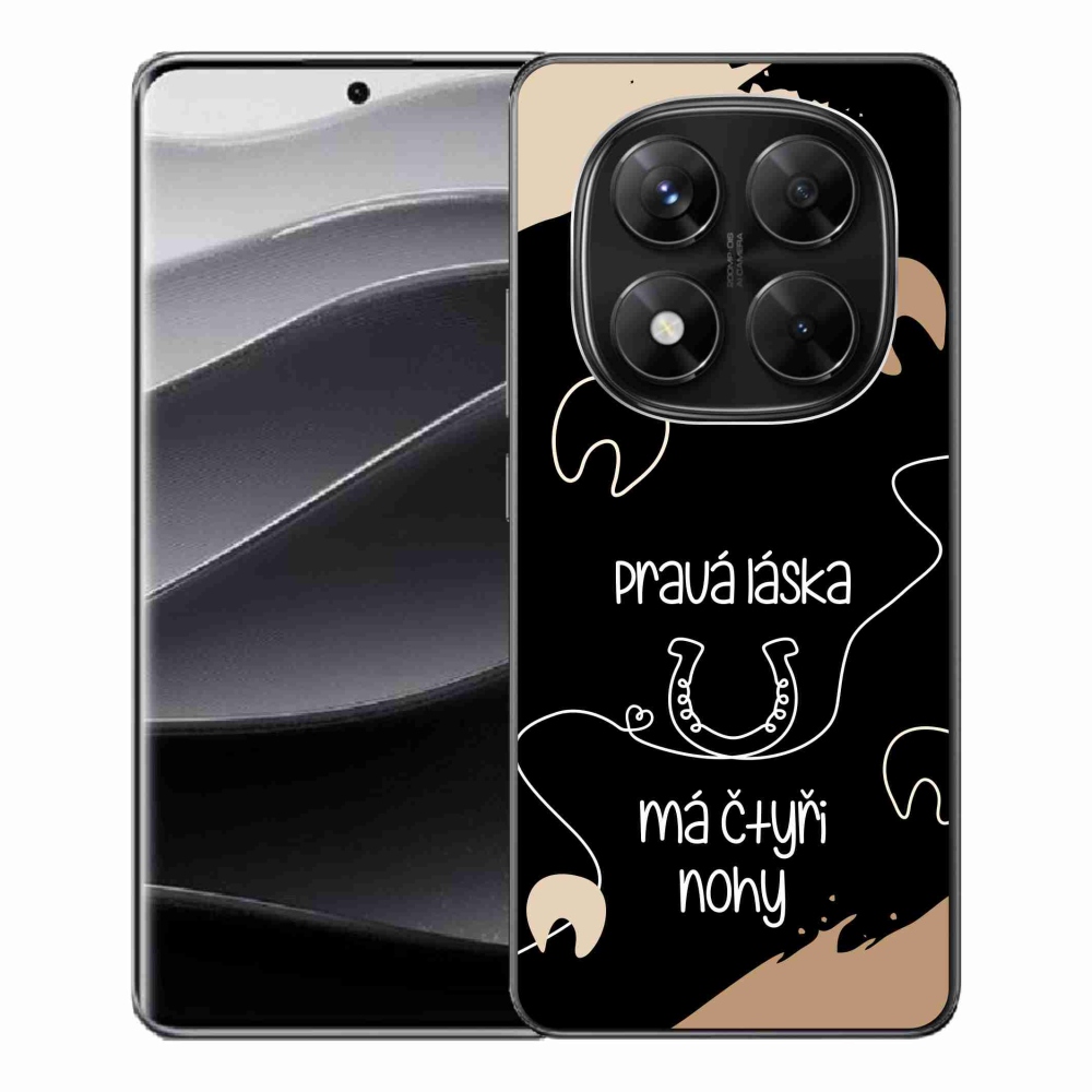 Gélový kryt mmCase na Xiaomi Redmi Note 14 Pro 5G/Poco X7 5G - konský motív čierne pozadie