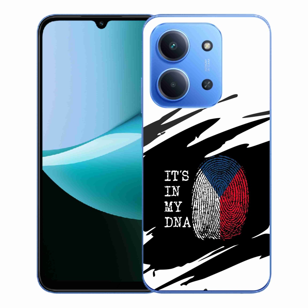 Gélový kryt mmCase na Xiaomi Redmi 15C 4G/5G (173mm) - vlajka odtlačok prsta čiernobiele pozadie