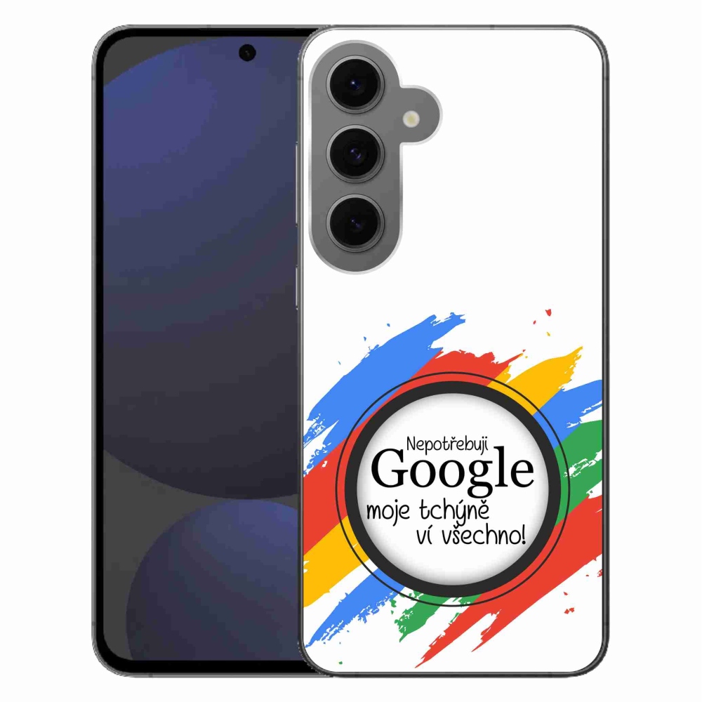 Gélový kryt mmCase na Samsung Galaxy S24 FE - svokra vie všetko biele pozadie