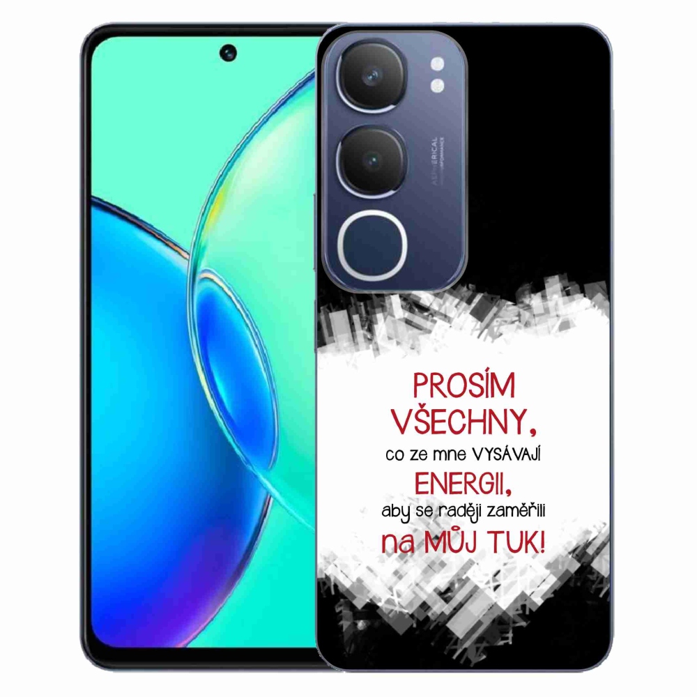 Gélový kryt mmCase na Vivo Y19s - vtipný text 1 červený