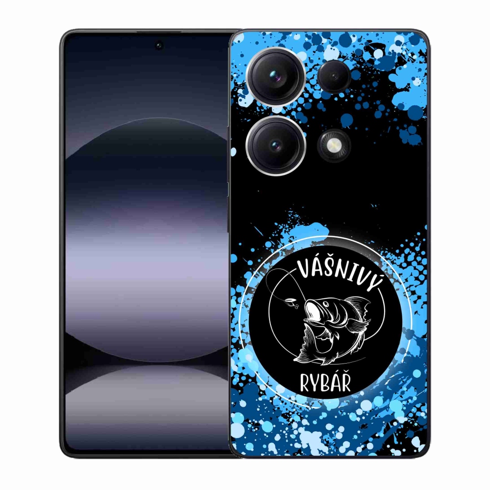 Gélový kryt mmCase na Xiaomi Redmi Note 14S - vášnivý rybár čierne pozadie