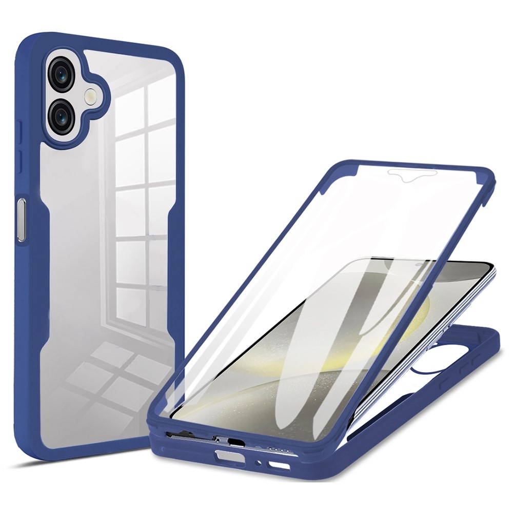 Acryl gélový obal s rámčekom pre ochranou displeja na Samsung Galaxy A07 4G - modrý