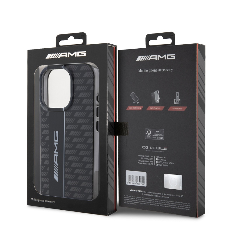 AMG Carbon Pattern Zadný Kryt pre iPhone 16 Pro Max Black
