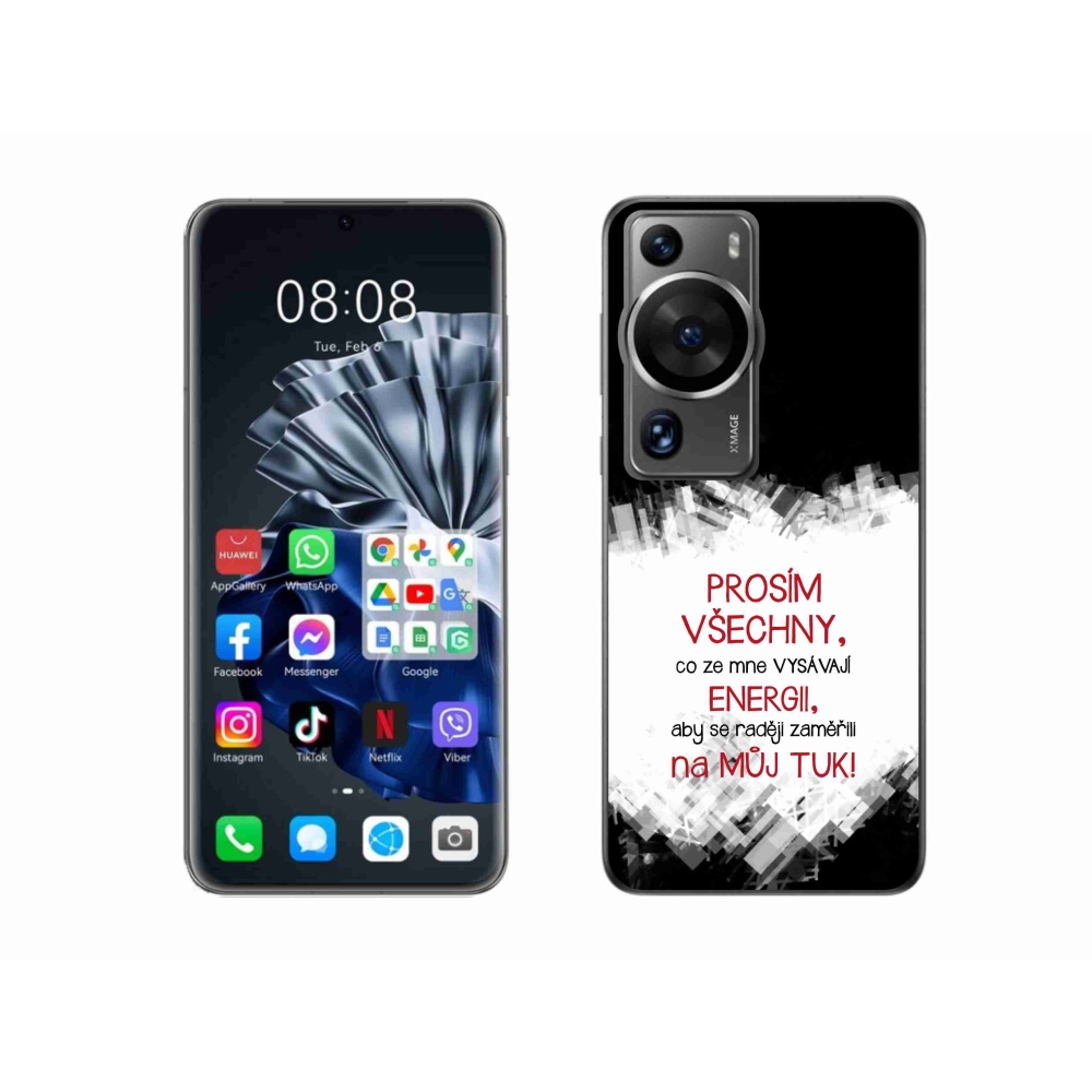 Gélový kryt mmCase na Huawei P60 Pro - vtipný text 1 červený